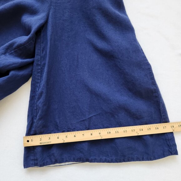 Son De Flor 100% Linen Jumpsuit Navy Blue Sustainable Comfy Casual Cute Boho - Picture 15 of 15